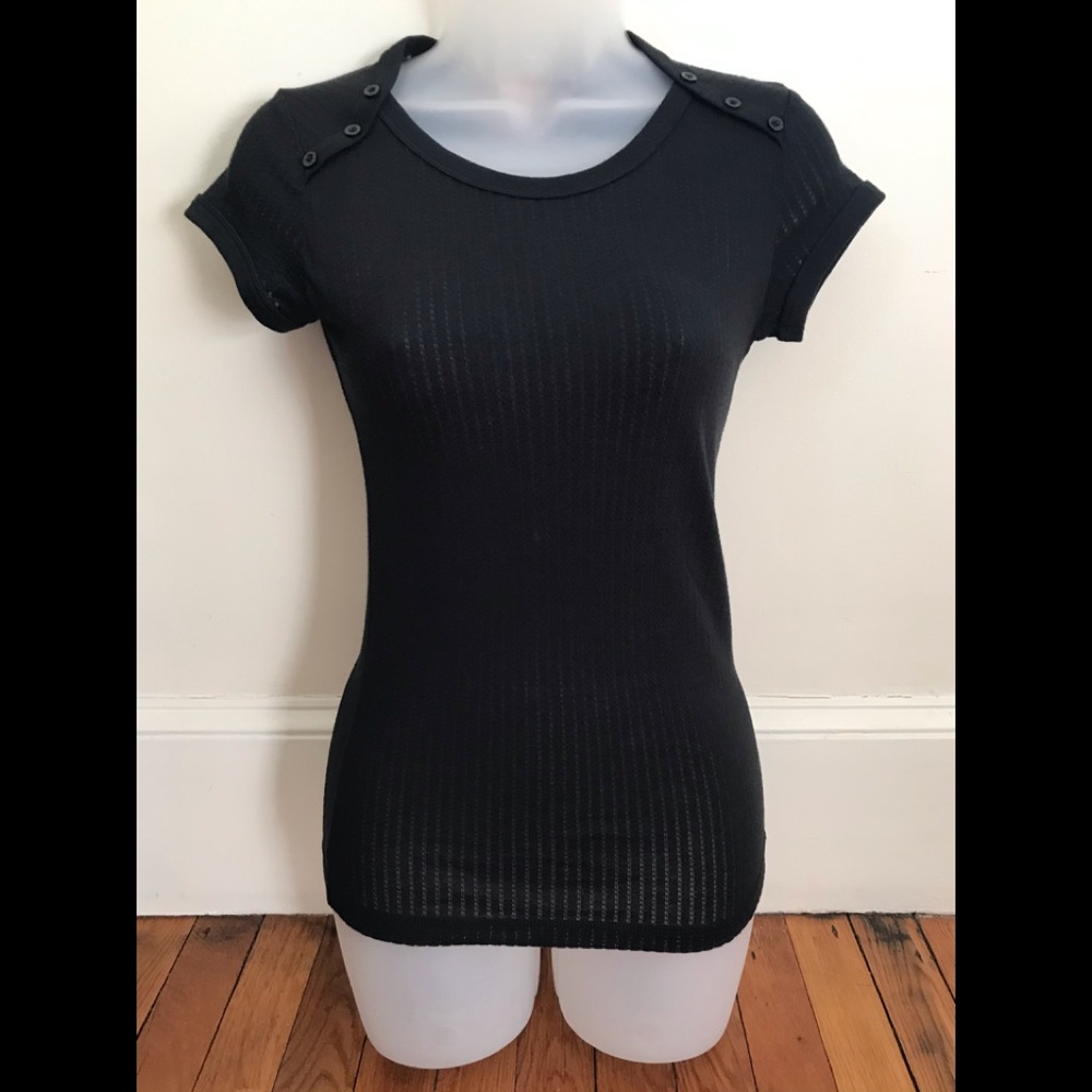 🎉4 For $25🎉Jet Black Semi-Transparent Top